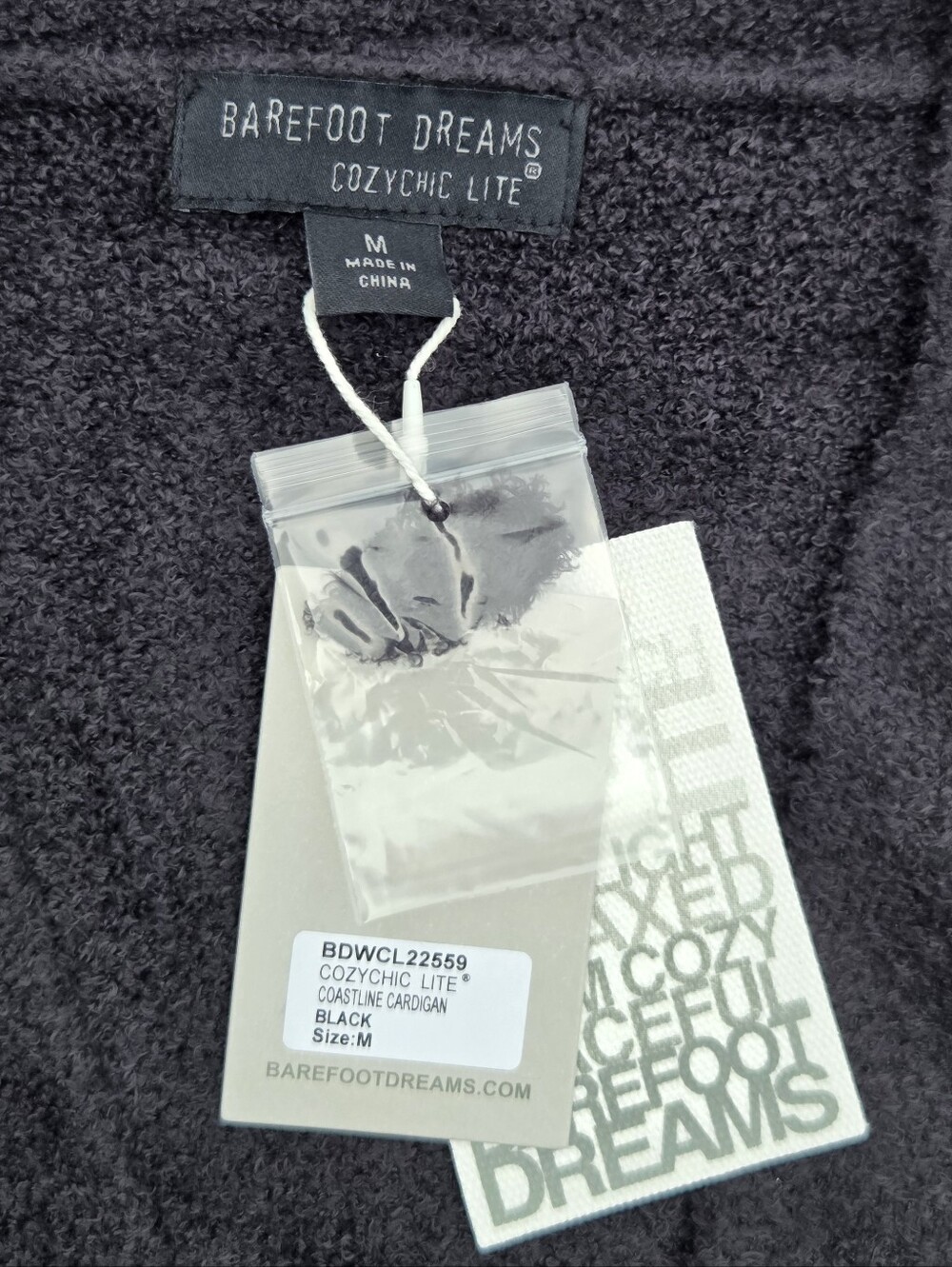 NWT Barefoot Dreams CozyChic Lite Ribbed Cuff Coastline Cardigan Size-Medium - Picture 6 of 9